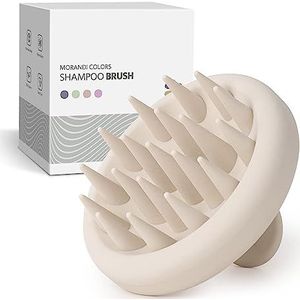 ZMCLG Shampooborstel voor peeling en hoofdmassage, siliconen kam, verzorging van haarwortels, hoofdmassageborstel [nat en droog], hoofdmassageborstel, wit