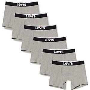 Levi's Heren Solid Men's Multipack 6 Pack Boxer Briefs, grijs (middle grey melange), S