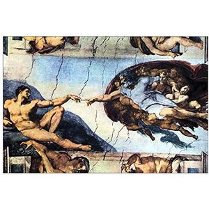 ArtPlaza TW93268 Buonarotti Michelangelo - Creation of Adam decoratieve panelen, hout MDF, meerkleurig, 90 x 60 cm