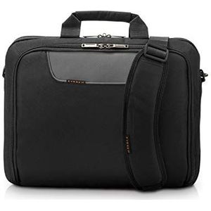 Everki Advance Laptoptas voor notebooks tot 16 inch (40,6 cm) met aparte vakken voor accessoires, zelfherstellende ritssluitingen, inhoud 14 l, zwart