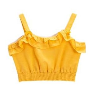 Koton Meisjes Crop Top Ruffle Strappy Cotton, geel (171), 7-8 Jaar