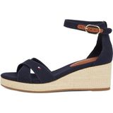 Tommy Hilfiger - Criss-Cros Mid Wedge Espadrilles - Blauw - Textiel