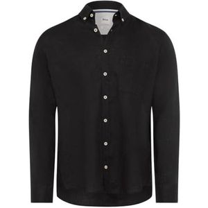 BRAX Herenoverhemd in stijl Dirk U Pure Linen kwaliteit, 02 Black, XS