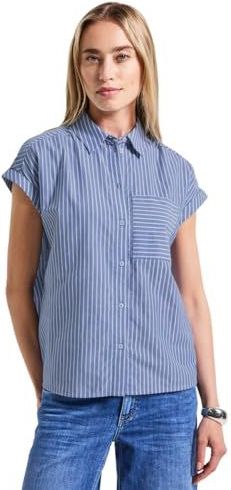 Street One - Overhemdblouse - Gestreept - Katoenmix - Glitterdetails