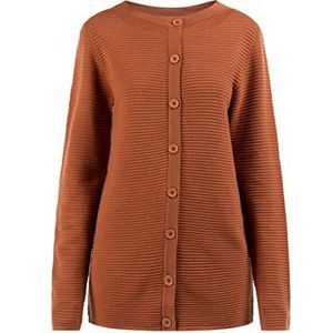 FENIA Gebreid damesvest met knopen 15624682-FE02, vossenrood, XL/XXL, vossenrood, XL/XXL