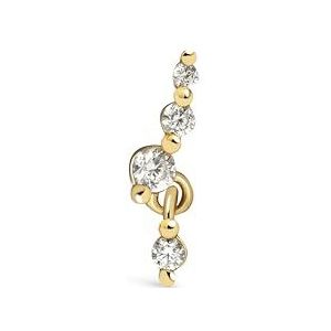 SINGULARU - Losse Oorbel Cometa. 925 Sterling Zilver met 18Kt Goud Plating en Zirkonia. Sieraden voor Vrouwen