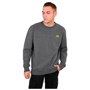 ALPHA INDUSTRIES Basic sweater met klein logo voor heren, donkergrijs, gemarmerd, S