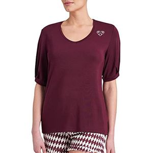 Schiesser Dames slaapshirt pyjama top, bordeaux, 36
