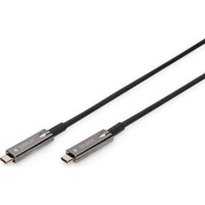 DIGITUS Kabel van AV USB Tipo-C naar USB Tipo-C AOC Kabel híbrido de fibra óptica 4K@60Hz USB 3.1 SPEC 20m