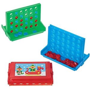 Baker Ross FX407 Kerstmis vrienden 4 op een rij Spellen - Pak van 6, Kerst Reisspellen voor Kinderen, Bordspellen, Kerstfeestspellen