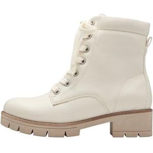 Jana Dames Lace Boot Heel 8-25263-43 Enkellaarsjes, ivoor, 36 EU Breed