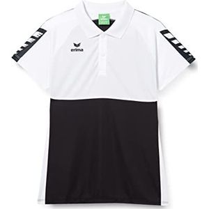 Erima Dames Six Wings Sport Polo Shirt, zwart/wit, 38