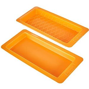 Ibili Nougat Mallen Set Plain & Diamanten 2-delig, Polyethyleen, Oranje, 23 x 10 x 2 cm