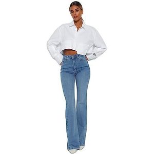 Trendyol Jeans - Black - Flare, lichtblauw, 40