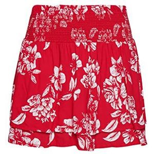 Superdry Dames Ruffle Smocked Rok W7210203A, Z6j/Bloemen Rood, S