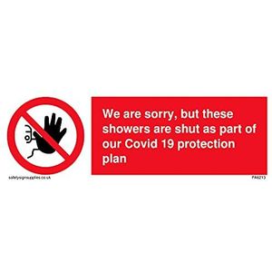 Het spijt ons, maar deze douches zijn gesloten als onderdeel van onze Covid 19 bescherming plan Sign - 150x50mm