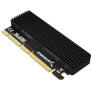 SABRENT M.2 SSD NVMe PCIe Adapter met aluminium koellichaam en thermisch pad, voor SSD 1TB, SSD 2TB, SSD 4TB, HDD 8TB tot 16TB, M.2 NVMe naar PCIE 3.0 X16/X8/X4 kaart (EC-PCIE).