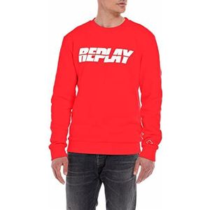 Replay Sweatshirt voor heren, 55 Poppy Red, 3XL