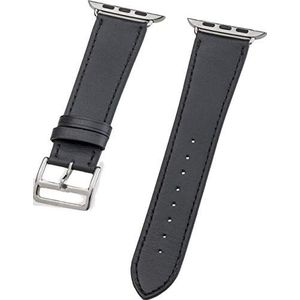 PETER JÄCKEL Horlogebandje voor Apple Watch 44mm (Series 4/5)/42mm (Series 1/2/3) Leather Black