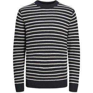 Jack & Jones Jorbronx Stripe Knit Crew Neck, Hemelkap/Stripes: zeezout, L