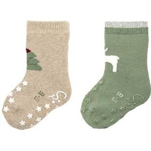 Sterntaler ABS kruipsokken dubbelpak kerst, beige, 20 EU