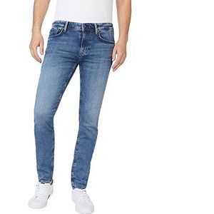 Pepe Jeans Finsbury T-shirt voor heren, Blauw (Denim-vz4), 28W / 34L