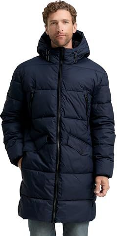 TOM TAILOR - Gewatteerde Jas - Donkerblauw - Met Capuchon