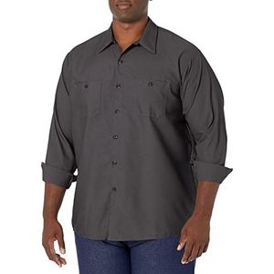 Red Kap Men's Size Industrial Work Shirt, Regular Fit, Long Sleeve, Charcoal, 4X-Large/Tall