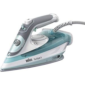 Braun TexStyle 3 SI 5017 GR Stoomstrijkijzer Keramische zoolplaat 2700 W Grijs, Turkoois, Wit