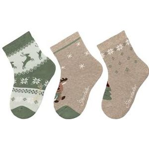 Sterntaler Unisex sokken 3-pack kerst, beige, 30
