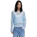 Gebreide Trui - Effen - Knitwear - Ronde Hals - Losse Pasvorm - Lange Mouw