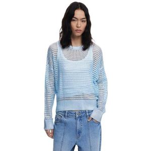 Gebreide Trui - Effen - Knitwear - Ronde Hals - Losse Pasvorm - Lange Mouw