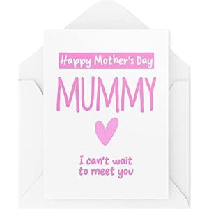 Nieuwe Mum Cards | Gelukkige Moederdag Mummie Kan Niet Wachten Om Je Kaart Te Ontmoeten | Nieuwe Moeder Van De Bump Zwangerschap Voor Haar Vrouw Nieuwe Mama | CBH1000