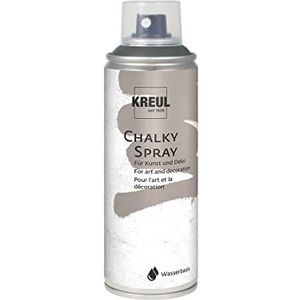 KREUL 76356 - Chalky Spray vulkaangrijs, 200 ml, matte spuitverf met krijtlook, op waterbasis, hoog gepigmenteerd en waterbestendig, voor binnen en buiten.