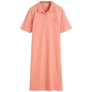 GANT Slim Shield SS Pique Polo Dress, Peachy Pink, XS