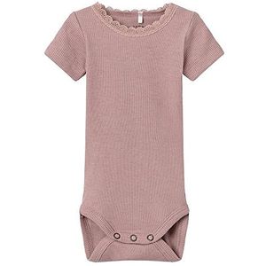 NAME IT Baby - Meisjes Nbfkab Ss Body Noos, Deauville Mauve/Detail: melange, 62