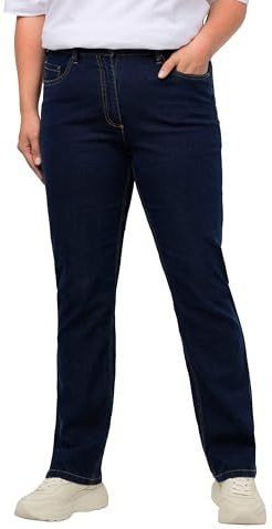 Ulla Popken - Straight Fit - Stretch Jeans - Denim Blauw