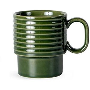 Sagaform Coffee & More koffiebeker 2-delig van steengoed in de kleur groen 25cl, afmetingen: 12cm x 8cm x 9cm, 5018370