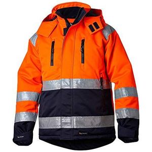 Top Swede 12202002207 Model 122 Hi-Vis wind- en waterdichte jas, oranje/marine, maat XL