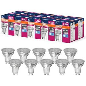 OSRAM LED STAR VALUE PAR16 LED LAMP til GU10 BASE, REFLEKTOR LAMP, GL, 575 LUMENS, Kold hvid (4000K), Udskiftning til konventionelle 80W pærer, ikke dæmpbar, 10-pack