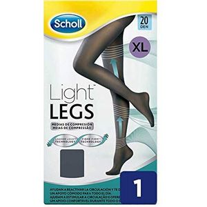 Scholl Light Legs damespanty met geleidelijke compressie, 20 Den, XL, zwart, 1 paar.