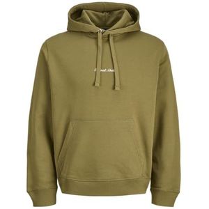 JACK & JONES Jornorrebro Emb Sweat Hood Pls - Plus Size, olijf, 3XL