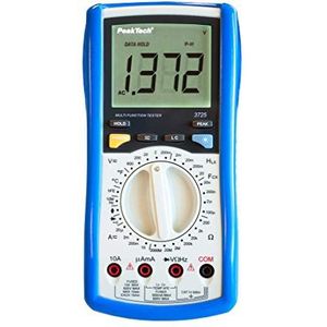 Peaktech 3725, LCR meetinstrument, digitale multimeter 2.000 counts met LCR-meter, 2000 mΩ, 100 watt, 20H, 600 V AC DC, 10 A AC DC, -40 °C tot 1000 °C type K