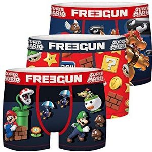 FREEGUN Jongens boxershorts van microvezel - Super Mario (set van 3), 01A, 14-16 Jaar