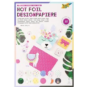 folia 11649 - Designpapier Block Hotfoil II, DIN A4, 165 g/m², 12 vellen - hoogwaardig geïllustreerd papier met hete folie-applicatie