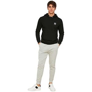 Trendyol Heren Heren Basic Normale Taille Regular Joggingbroek, Grijs, L