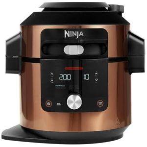 Ninja Foodi MAX Multicooker met SmartLid, 12 Kookfuncties in 1, 7,5L, 12-in-1 Multicooker, Snelkoken, Airfryen, Slow Cooking, Grillen en Meer, Koper/Zwart Amazon Exclusief OL650EUCP