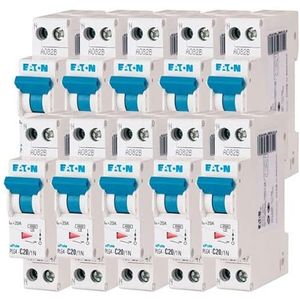 EATON 264747 PLG4-C20/1N - MODULAIRE SPANKER PH/N - Wit - Blauwe Controller - 1P+N / 20 A - Curve C - Schroefaansluiting - 10 stroomonderbrekers