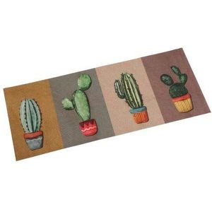 Bigbuy Home S3401136 tapijt, polyester, cactus, 50 x 2 x 120 cm