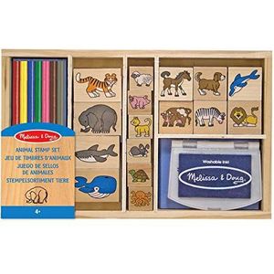 Melissa & Doug Dierenstempelset, creatief, houten speelgoed, stempelsets en sjablonen voor kinderen, 4+, cadeau voor jongens of meisjes